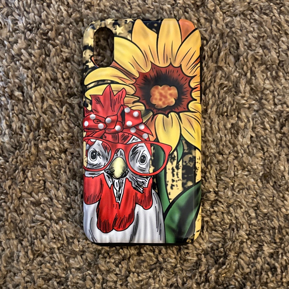 Colorful Chicken and Sunflower Phone Case